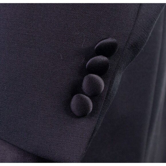 Joseph Abboud 2-Pcs 3 Button Tuxedo Black Jacket Sz 41R Pants 35X30.5 - Picture 8 of 16